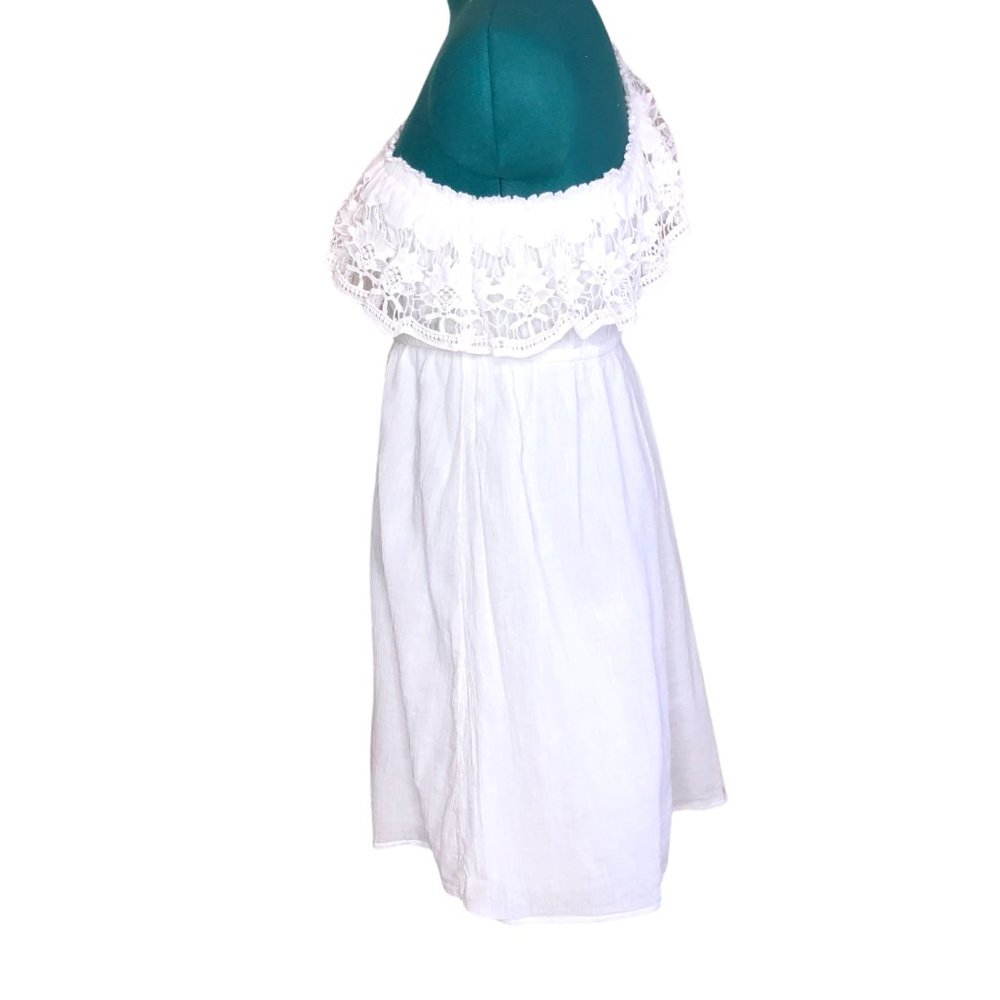 Lane Bryant White One Shoulder Crochet Dress - Picture 3 of 7